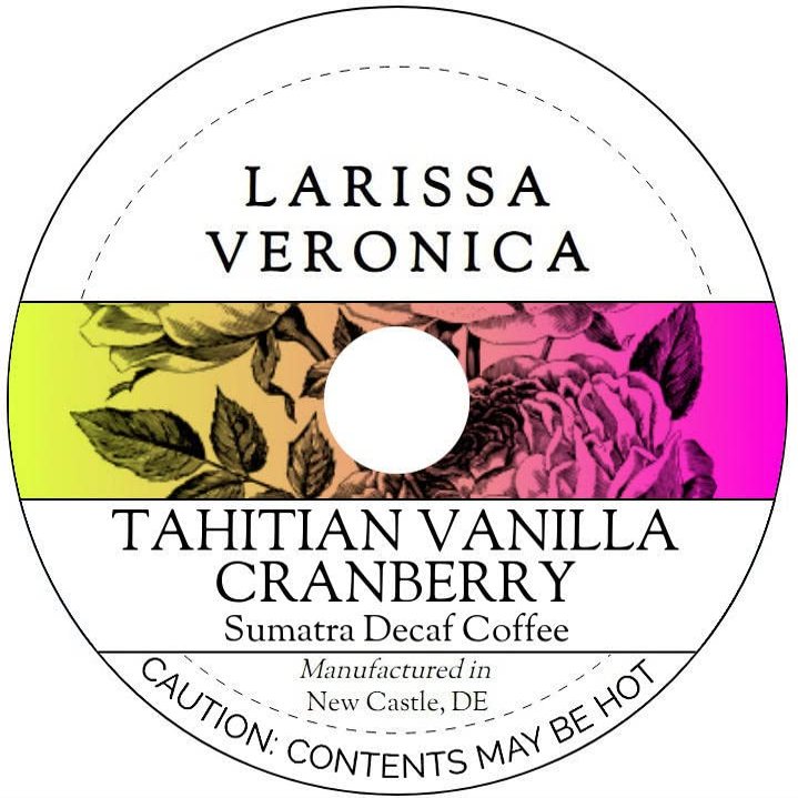 Tahitian Vanilla Cranberry Sumatra Decaf Coffee (Single Serve K-Cup Pods) (Gourmet, Naturally Flavored, Whole Coffee Beans) (12 pods, ZIN: 575742)