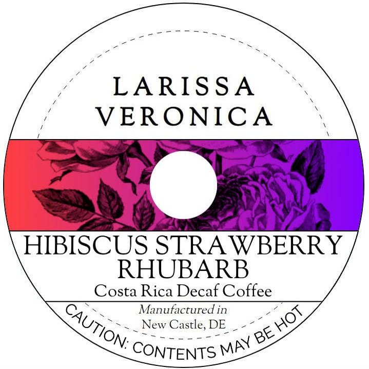 Hibiscus Strawberry Rhubarb Costa Rica Decaf Coffee (Single Serve K-Cup Pods) (Gourmet, Naturally Flavored, Whole Coffee Beans) (12 pods, ZIN: 576640)
