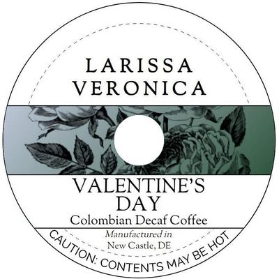 Valentine's Day Colombian Decaf Coffee (Single Serve K-Cup Pods) (Gourmet, Naturally Flavored, Whole Coffee Beans) (12 pods, ZIN: 575468)