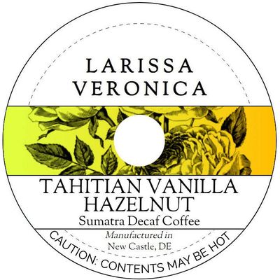 Tahitian Vanilla Hazelnut Sumatra Decaf Coffee (Single Serve K-Cup Pods) (Gourmet, Naturally Flavored, Whole Coffee Beans) (12 pods, ZIN: 575726)