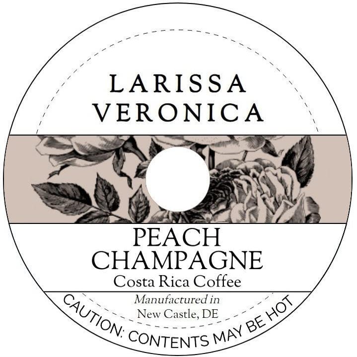 Peach Champagne Costa Rica Coffee (Single Serve K-Cup Pods) (Gourmet, Naturally Flavored, Whole Coffee Beans) (12 pods, ZIN: 576399)