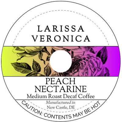 Peach Nectarine Medium Roast Decaf Coffee (Single Serve K-Cup Pods) (Gourmet, Naturally Flavored, Whole Coffee Beans) (12 pods, ZIN: 576089)