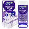 Swiffer Power Mop Refill Pack, Floor Cleaner for Mopping Tile, Vinyl, Laminate, Wood in Home, Bathroom, Kitchen, All Purpose Multi-Surface Cleaning, 5 Pads + 1 Lavender Solution view 1