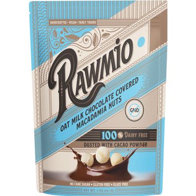 Rawmio Chocolate Covered Macadamia Nuts - Organic, Raw, Vegan, 70% Dark Chocolate, 18 Packs, 2 oz.