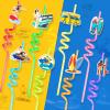 24 Beach Birthday Party Supplies Surf Board Drinking Straws with 2 PCS Straws Cleaning Brush for Kids Summer Pool Birthday Party Favors Decorations view 2