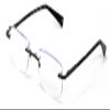 V.W.E. Rimless Rectangular Modern Anti Blue Reading Glasses - UV Blocker Readers Metal Carbon Look (Black, 1.50, multiplier_x) view 1