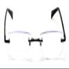 V.W.E. Rimless Rectangular Modern Anti Blue Reading Glasses - UV Blocker Readers Metal Carbon Look (Black, 1.50, multiplier_x) view 3