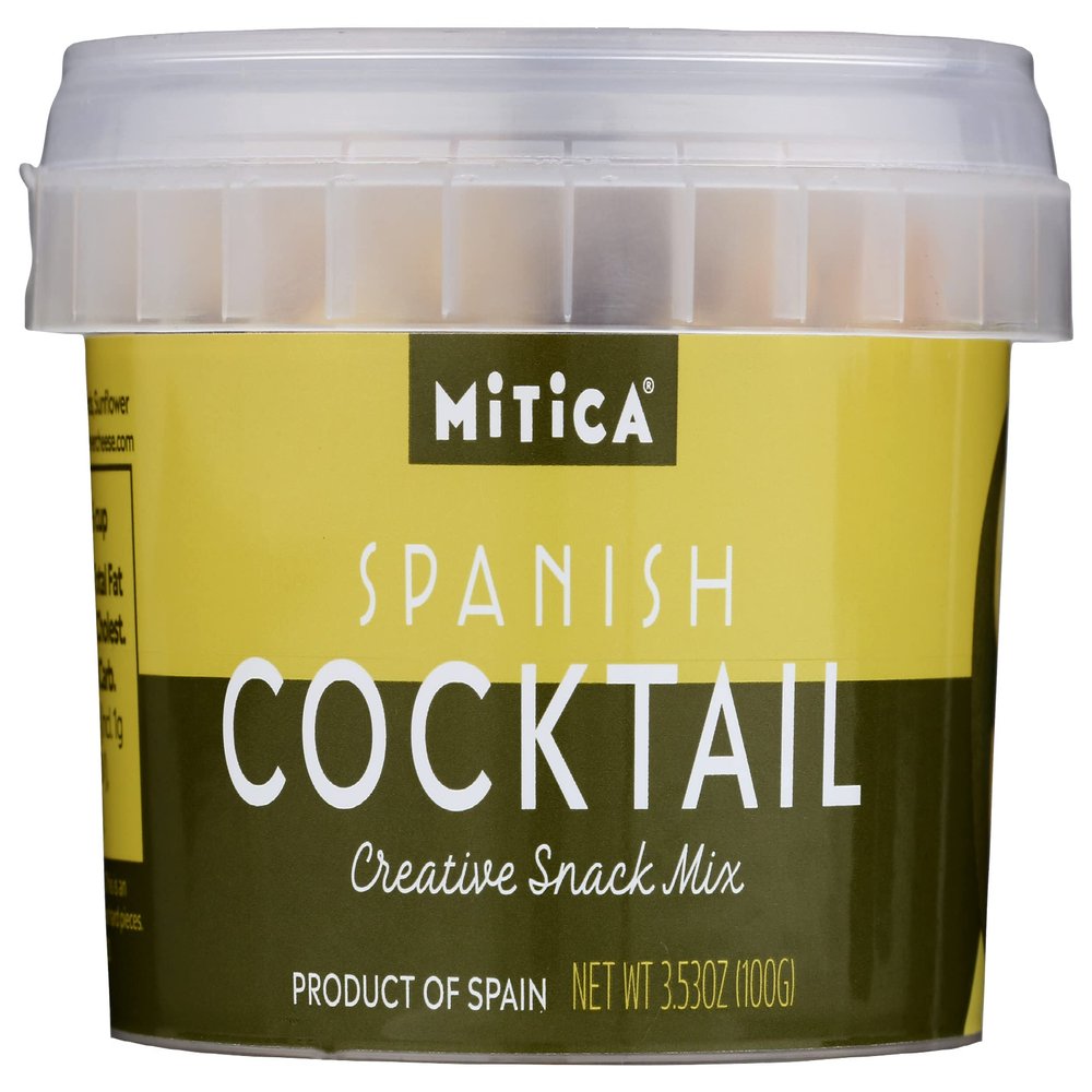Mitica Spanish Cocktail Creative Snack Mix In Mini Tub, Vegan, 3.53 Ounces (Pack Of 12)