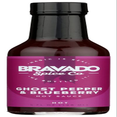 Bravado Spice Co. Ghost Pepper & Blueberry Hot Sauce, Vegan, Gluten Free, 5 Fluid Ounces (Pack Of 6)