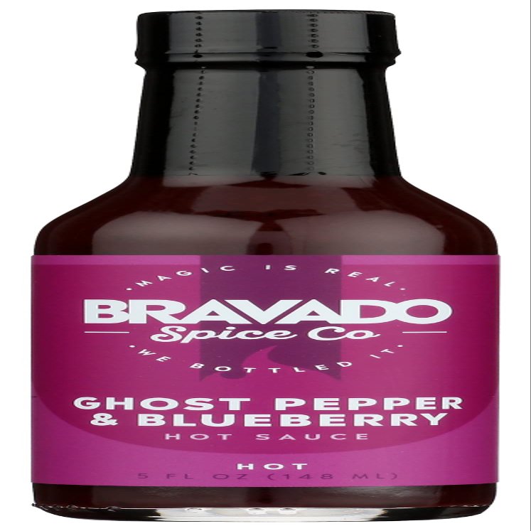 Bravado Spice Co. Ghost Pepper & Blueberry Hot Sauce, Vegan, Gluten Free, 5 Fluid Ounces (Pack Of 6)