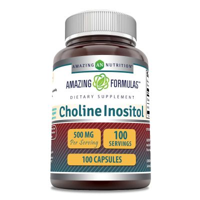 Amazing Formulas Choline & Inositol 500 Mg Supplement | 100 Capsules | Non-GMO | Gluten-Free | Made in USA