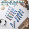 200 Pcs Kid Bandages Bulk Cute Cartoon Bandage Children's Adhesive Flexible Colorful Strip Waterproof Breathable PE Stickers Protection Care Cuts for Ocean Under Sea Party Girl Boy view 4