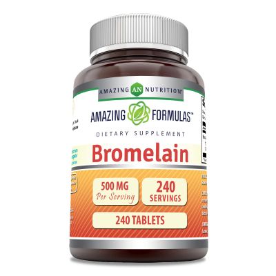 Amazing Formulas Bromelain 500 Mg | Tablets Supplement | Non-GMO | Gluten-Free | Made in USA (Pack of 1 | 240 Count)