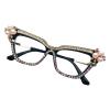 willochra Cat Eye Reading Glasses for Women Stylish Rhinestone Narrow Ladies Computer Readers Glasses (black, 2.5, multiplier_x) view 1