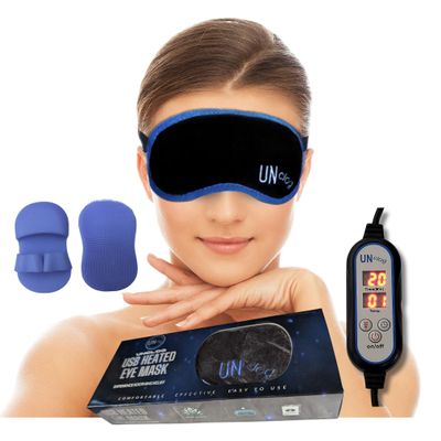 UNCLOG Heated Eye Mask for Dry Eye Comfort- Gentle Controlled Warm Therapy - Reusable USB Plug-in Warm Compress- Eyelid Hygiene Brush Includd