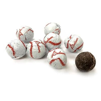 Chocolate Flavored Foil Wrapped Baseballs - 3 LB Bulk Bag
