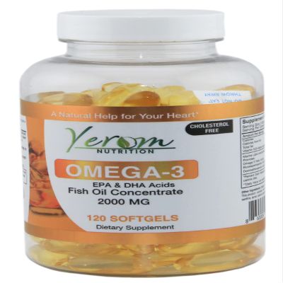 Yerom Nutrition Omega 3 Fish Oil - High-Potency EPA & DHA, Supports Heart, Brain & Joint Health, 120 Softgels.