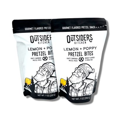 Mini Pretzels Sourdough Pretzel Pieces Lemon & Poppy Pretzel Bites 2 Pack Pretzel Nuggets
