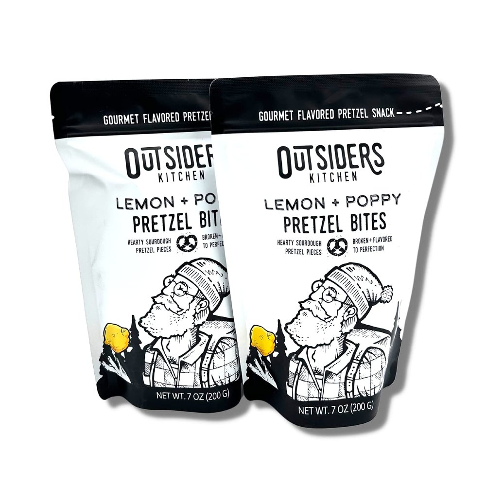 Mini Pretzels Sourdough Pretzel Pieces Lemon & Poppy Pretzel Bites 2 Pack Pretzel Nuggets
