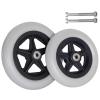 SAGIDAR Front Castor Wheels, Wheelchair Front Wheels Replacement, 1 Pair Antis-Slip Wheel Black/Grey, 6" 7" 8" Solid Tires Front Wheel, Long Usage Time (Color : Gris, Size : 6inch/15cm) view 1