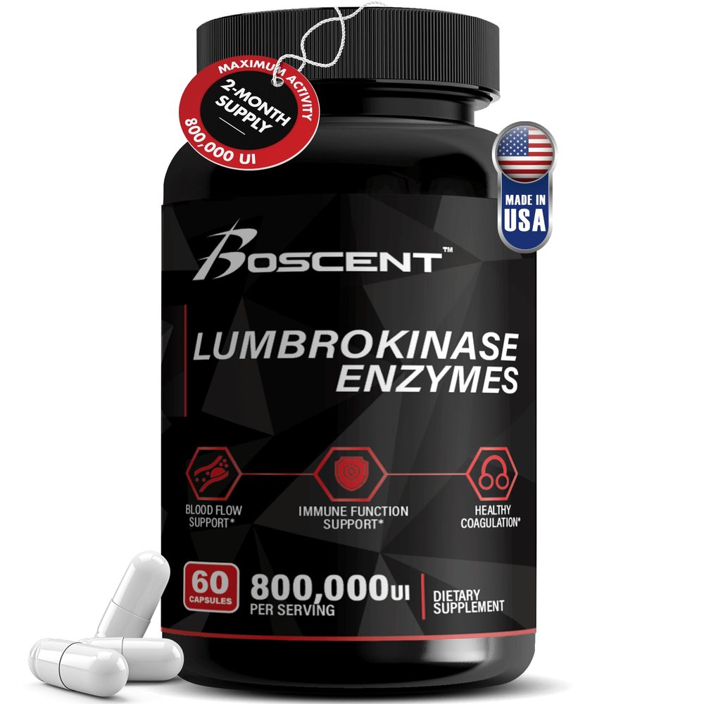 Lumbrokinase Supplement 40mg (60 Capsules) - Maximum Activity-800,000 UI - Pure Lumbrokinase Enzymes Digestive enzymes, Better Than serrapeptase Nattokinase Supplement, Lab Tested, Non GMO