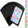Funfery 100 Pack Resealable Holographic Bags, Smell Proof Packaging, Mylar Food Storage, Zipper Sealing Bags for Coffee Beans, Cookies, Jewelry - Black, 3x4.7in view 1