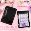 Funfery 100 Pack Resealable Holographic Bags, Smell Proof Packaging, Mylar Food Storage, Zipper Sealing Bags for Coffee Beans, Cookies, Jewelry - Black, 3x4.7in view 3