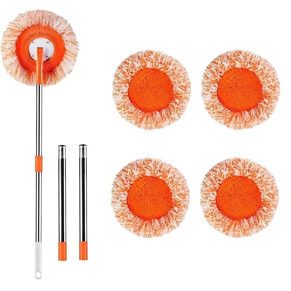 360 Rotatable Adjustable Cleaning Mop with 5 Mop Head, Extendable Wall Cleaning Mop, Spin Mop for Floor Cleaning, Wall Cleaning Bathroom Cleaning Household Supplies