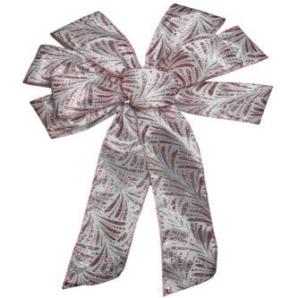 1 Pcs 10" Hand Made Wired Pink and White Glitter Splash Spring Wreath Bow