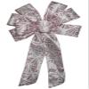 1 Pcs 10" Hand Made Wired Pink and White Glitter Splash Spring Wreath Bow view 1