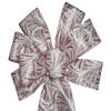 1 Pcs 10" Hand Made Wired Pink and White Glitter Splash Spring Wreath Bow view 2