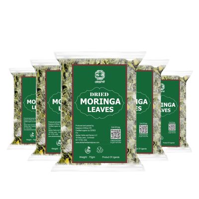 Akshit Dried Moringa Leaves, 100% Natural Moringa Oleifera Leaves, Herbal Loose Leaf Tea, Non-GMO, Caffeine-Free, No Additives. Perfect For Leaf Extract & Desserts. 13oz
