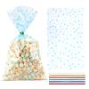 COQOFA 100 Pcs 7"X12" Blue Star Printed Clear Gift Cellophane Treat Bag Party Favor bags Clear Candy Cookie Bag Plastic Poly Goodie Storage Bags with Twist Ties for Baby Shower,Gender Reveal, Birthday, Wedding ,Party Decorations view 1