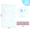 COQOFA 100 Pcs 7"X12" Blue Star Printed Clear Gift Cellophane Treat Bag Party Favor bags Clear Candy Cookie Bag Plastic Poly Goodie Storage Bags with Twist Ties for Baby Shower,Gender Reveal, Birthday, Wedding ,Party Decorations view 2