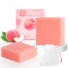 2 PCS Yoni Soap Bars for Women, Natural Feminine Wash Bar Soap for pH Balance & Daily Intimate Care, Gentle Cleansing with Freshness & Hydration, Handmade Peach Soap with Foaming Net 3.53 oz Each view 1