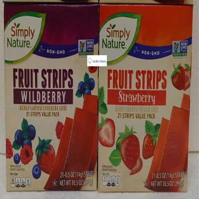 Simply Nature NON-GMO Fruit Stripe Strawberry & Wildberry 21 Strips Value Pack 10.5oz 294g (Two Boxes)
