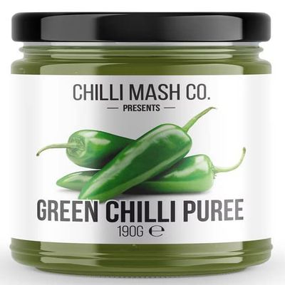Chilli Mash Company - Green Jalapeo Chilli Puree | Medium Chilli Heat - 6.70oz / 190gr Glass Jar