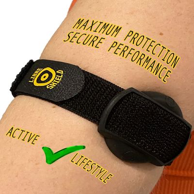 Libre Shield Armband 2 ~ Adjustable Flexible CGM Sensor Cover - Sensor Saver - No More Adhesive Patches (Black Matte)
