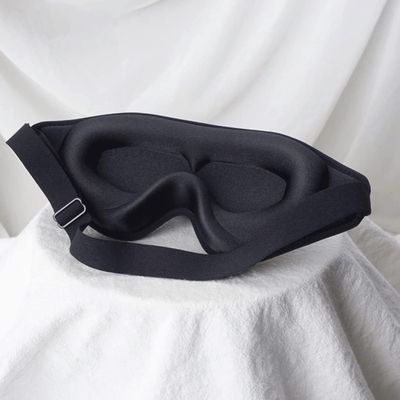 FEABCR Sleep Mask for Women Men, Eye Mask for Sleeping Light Blocking, 3D Contoured Cup Sleeping Mask, Soft Breathable Sleep Eye Mask with Adjustable Elastic Strap (Color : Black)