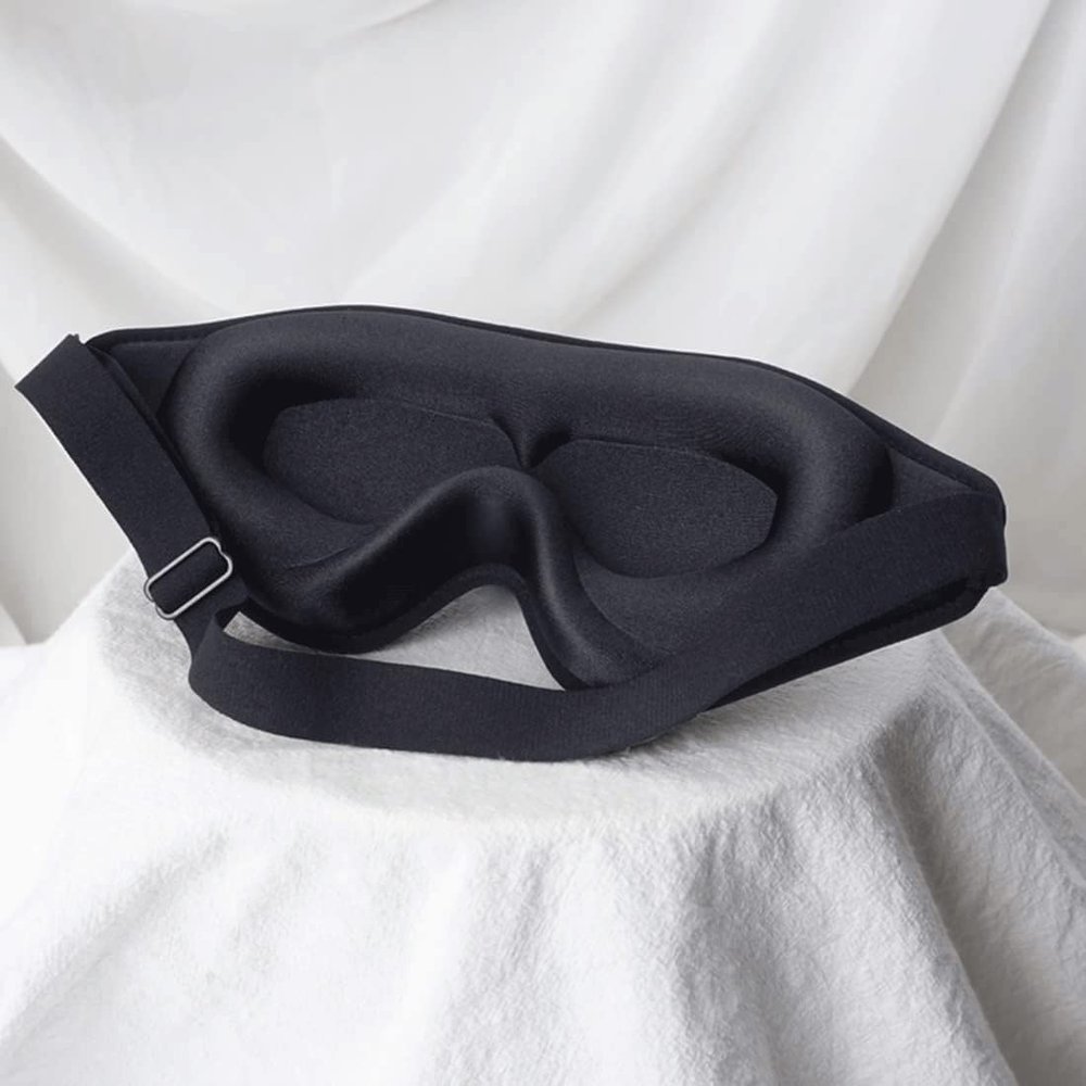 FEABCR Sleep Mask for Women Men, Eye Mask for Sleeping Light Blocking, 3D Contoured Cup Sleeping Mask, Soft Breathable Sleep Eye Mask with Adjustable Elastic Strap (Color : Black)