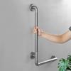 NAIAWAN 304 Stainless Steel Vertical Angle Bathroom Grab Bar,L-Shaped Adjustable Bath Grips for Elderly Handicap Pregnant,Dark Grey Toilet Safety Assist Device(Size:40 * 60cm,Color:Dark Grey)