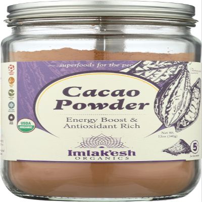 Imlak'esh Organic Cacao Powder, Sugar Free, Gluten Free, 12 Ounces (Pack Of 6)