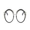 URISMO Trendy Round Frame Reading Glasses Women, Ladies Blue Light Blocking Eyeglasses, Retro Oval Computer Goggle Readers (Color : Black, Size : +1.00-x) view 2