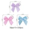 150 Pieces Mini Ribbon Bows for Crafts Purple Blue Pink Tiny Satin Bow for Gift Wrapping, Invitations, Christmas Tree view 2