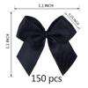 150 Pieces Black Mini Ribbon Bows for Crafts Tiny Satin Bow for Gift Wrapping, Invitations, Christmas Tree view 2