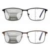 LKEYE Progressive Multifocus Reading Glasses Men No Line Multifocal Transition Blue Light Computer Readers Metal Full Wide Frame Spring Hinge Multi Focus Designer Magnifying Eyeglasses Brown +1.00 view 2