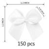 150 Pieces White Mini Ribbon Bows for Crafts Tiny Satin Bow for Gift Wrapping, Invitations, Christmas Tree view 2