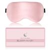 BLSSNZ Silk Sleep Mask for Women - Soft Breathable Organic Natural Mulberry Silk Fabric Blackout Eye Mask for Sleeping with Adjustable Straps No Pressure Eye Mask for Travel Essentials Gifts (Pink) view 1