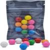 100PCS Food Safe Single Sided Striped Flat Packaging Bags Food Storage with Tear Notch (Clear & Black,2.8 x 3.9 inch) view 1