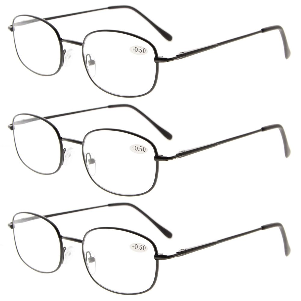 Eyekepper Reading Glasses Men 2.25, Readers for Women, 3 Pair Black